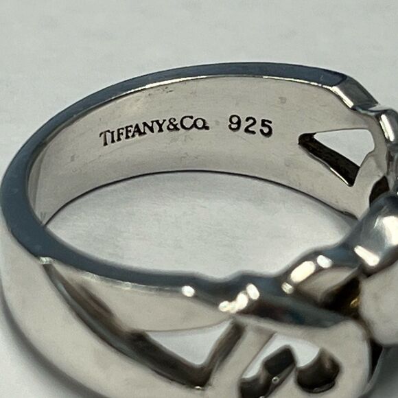 Tiffany & Co Paloma Picasso Triple Loving Heart Ring - Silver - Sz 5.5 - RETIRED - Picture 10 of 16
